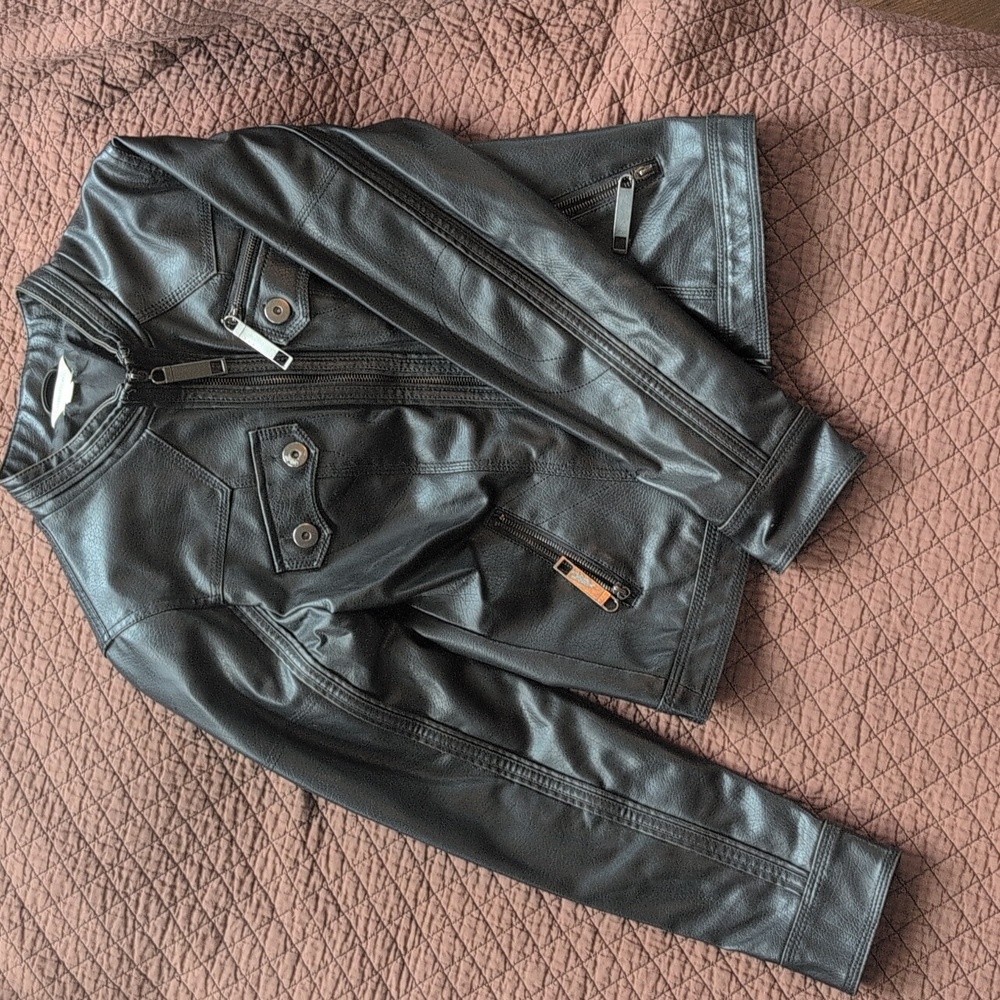 Maurices Black Faux Leather Moto Jacket